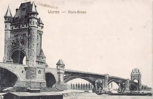 L046 Deutschland Worms Rheinbrückenturm Vintage Postkarte