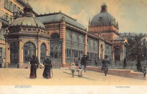 L046 Deutschland Wiesbaden Kochbrunnen Bad Animierte Postkarte