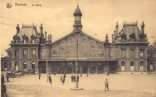 L047 Frankreich Roubaix Bahnhof Wagen Vintage Postkarte