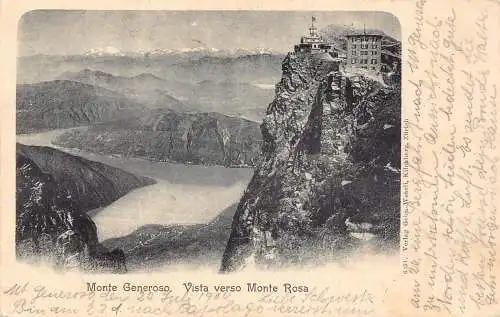 L045 Schweiz 1904 Monte Generoso Vista Verso Monte Rosa Vintage Postkarte
