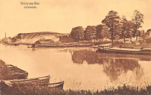 L047 Frankreich 1915 Feldpost 1. Weltkrieg Berry-au-Bac See und Boote alte Postkarte