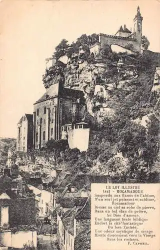 A191 Frankreich Rocamadour Schloss Klippe Vintage Postkarte