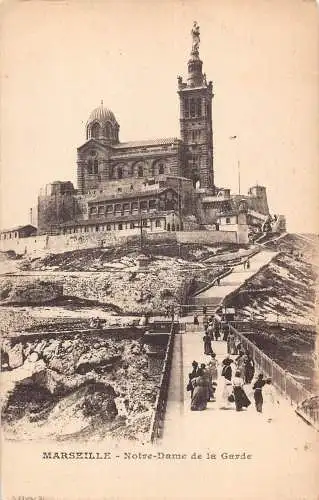 A192 Frankreich Marseille Notre Dame de la Garde Vintage Postkarte