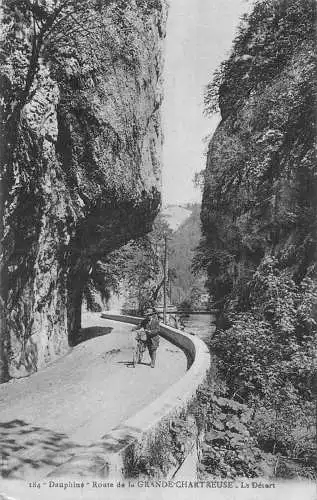 A191 Frankreich Dauphine Roate de Grande Chartreuse Wüste Radfahrer Postkarte
