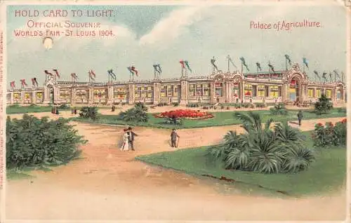 L292 US Missouri HTL St. Louis Worlds Fair Palace Agricultur 1904 Litho Postkarte