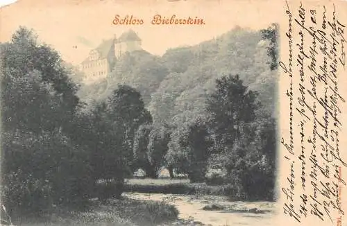 L123 Deutschland 1900 Schloss Bieberstein Vintage Postkarte