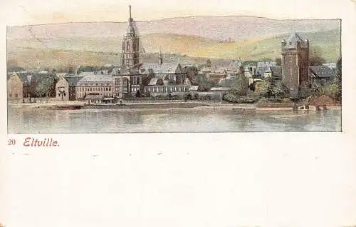 L122 Deutschland Eltville Litho Gebäude Vintage Postkarte