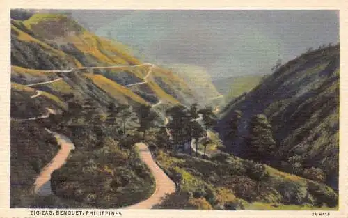 L292 Philippinen Zig Zag Benguet Straßenpostkarte