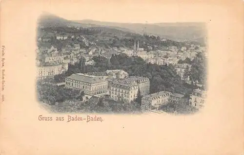 L121 Deutschland Gruss aus Baden-Baden Louis Lambo Vintage Postkarte