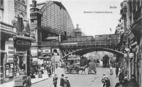 L121 Deutschland Berlin Bahnhof Friedrich Straße Zigarren Vintage Postkarte