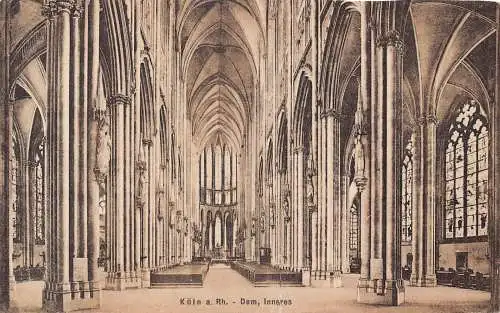 L121 Deutschland Köln Köln am Rhein Dom Innenraum Vintage Postkarte
