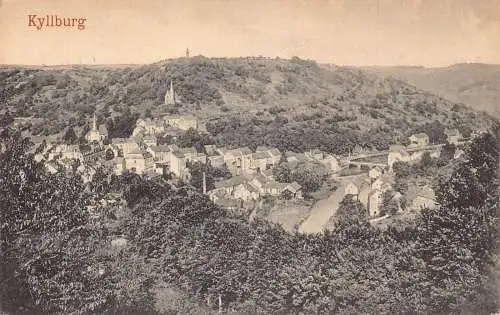L121 Deutschland 1913 Kyllburg Panoramablick Vintage Postkarte