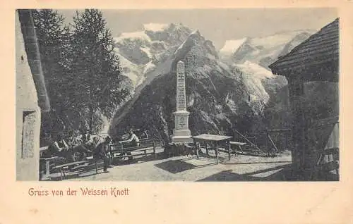 L121 Deutschland Gruss von der Weissen Knott Denkmal Restaurant Vintage Postkarte