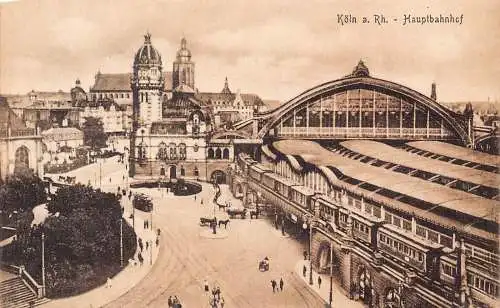 L121 Deutschland Köln Köln am Rhein Hauptbahnhof Vintage Postkarte