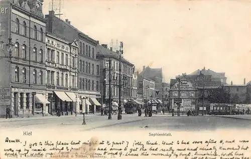 L121 Deutschland Kiel Sophienblatt Hotel Vintage Postkarte