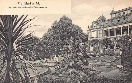 L119 Deutschland Frankfurt am Main vor Konzerthaus im Palmgarten Vintage Postkarte