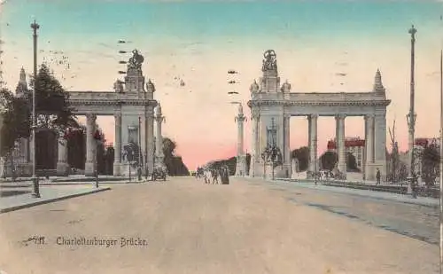 L119 Deutschland 1912 Charlottenburger Brücke Vintage Postkarte