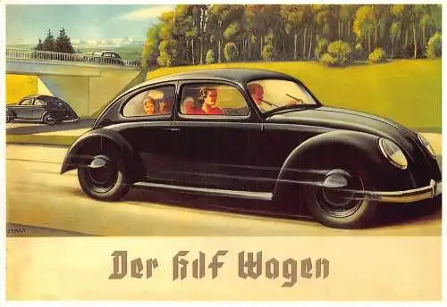 L286 Autos Automobile Volkswagen auf Autobahn Volkswagen Reproduktion Postkarte