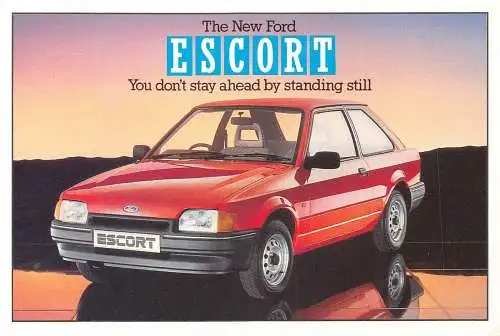 L286 Autos Automobile Der neue Ford Escort rot Werbung Reproduktion Postkarte