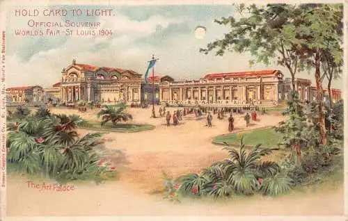 L292 US Missouri HTL St. Louis Weltausstellung The Art Palace 1904 Litho Postkarte