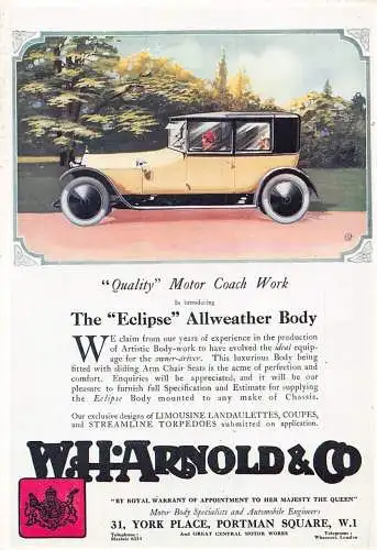 L286 Autos Automobile WH Arnold&Co Motor Coach Werbung Reproduktion Postkarte