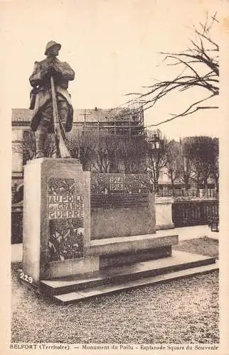 L118 Frankreich Belfort Poilu Monument Esplande Square du Souvenir Vintage Postkarte