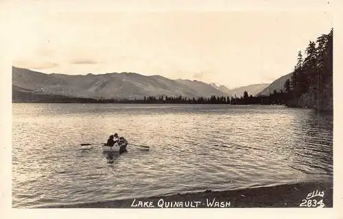 A193 US Lake Quinault Washington Boot Vintage Postkarte