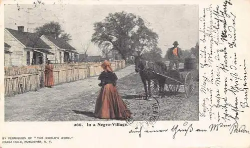 A193 US 1902 Black American Village Carriage Private Mailing Card Postkarte