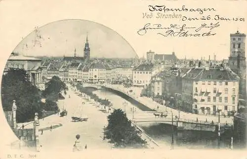 L416 Dänemark 1901 Kopenhagen Ved Stranden Vintage Postkarte