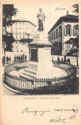 A196 Italien 1899 Mailand Milano Denkmal von Cesare Beccaria Vintage Postkarte