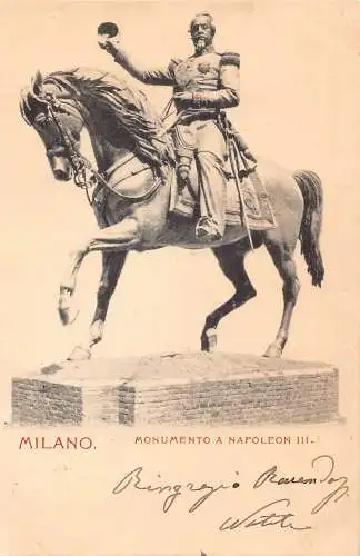 A196 Italien 1899 Mailand Milano Denkmal Napoleons III Vintage Postkarte