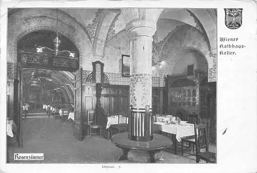 L416 Österreich Wiener Rathauskeller Restaurant 1905 Vintage Postkarte
