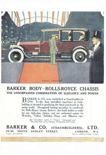 L286 Autos Automobile Rolls Royce Baker & Co Werbung Reproduktion Postkarte