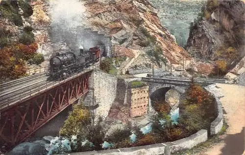 L416 Schweiz Ferrovia del Gottardo Dampfzug Vintage Postkarte