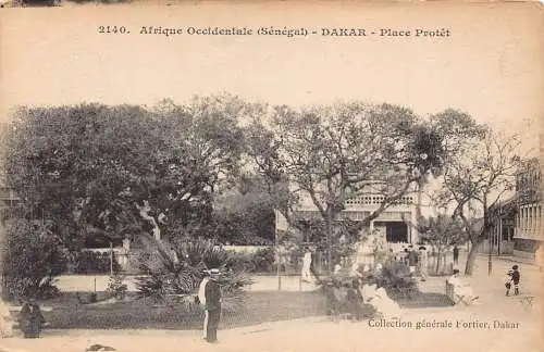 L486 Senegal Dakar Place Protet Vintage Postkarte