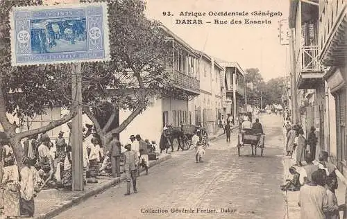 L486 Senegal Dakar Rue des Essarts Vintage Postkarte