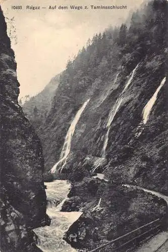 A197 Schweiz Ragaz Wege z Taminaschlucht Wasserfall Vintage Postkarte