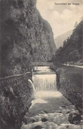 A197 Schweiz Taminafall bei Ragaz Wasserfall Vintage Postkarte