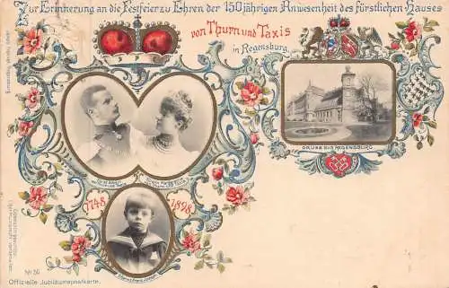 L486 Deutschland 1899 Royalty Adel Thurn und Taxis Regensburg Vintage Postkarte