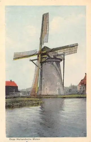 A198 Niederlande 1932 Onze Hollandsche Molen Windmühle Vintage Postkarte