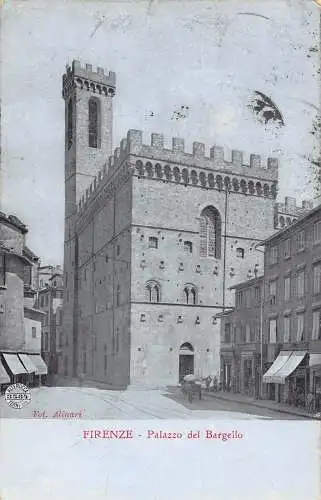 A198 Italien 1907 Firenze Palazzo del Bargello Palace Vintage Postkarte