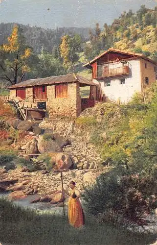 A198 Deutschland 1910 Berghäuser Felsen Fluss Bauer Bauernwald Postkarte