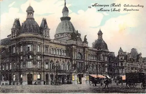 A199 Belgien Anvers Antwerpen Hippodrom Kutsche Vintage Postkarte