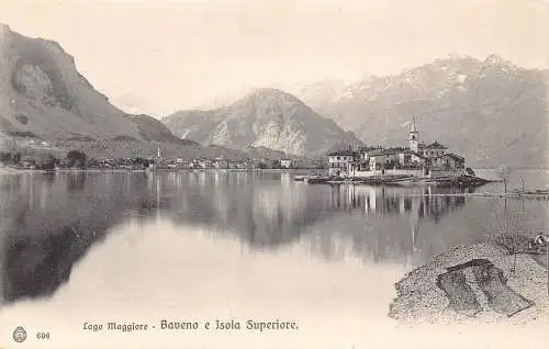 A199 Suisse Lago Maggiore Baveno e Isola Superiore Lake Island Vintage Postkarte