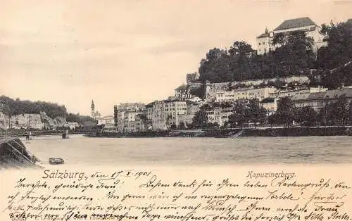 A201 Österreich 1901 Salzburg Kapuzinerberg Vintage Postkarte