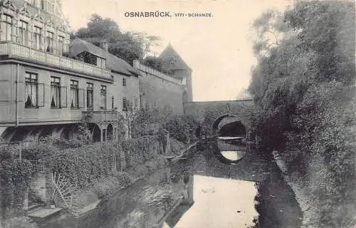 A201 Deutschland 1906 Osnabrück Viti Schanze Kanalbrücke Vintage Postkarte