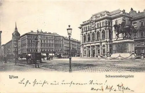 A201 Österreich Wien Wien 1901 Schwarzenbergplatz Vintage Postkarte