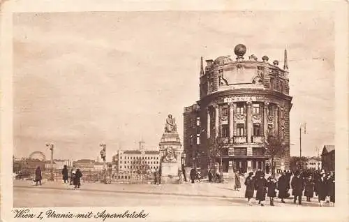 A201 Austria Wien Wien Urania mit Aspernbrücke Vintage Postkarte