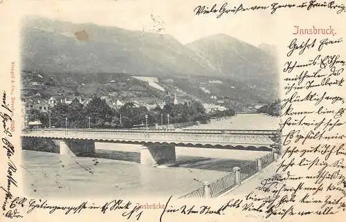 A202 Österreich 1899 Innsbruck Innbrücker Brücke Vintage Postkarte