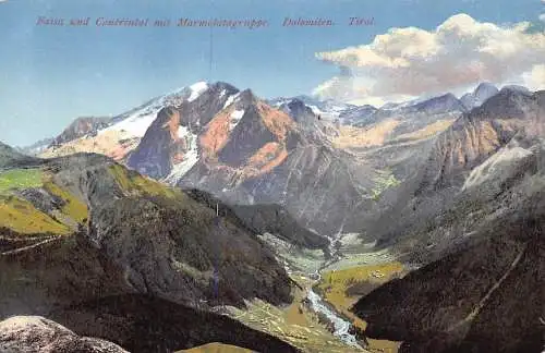 A202 Italien Fassa Contrintal Marmolatagruppe Dolomiten Tirol Vintage Postkarte